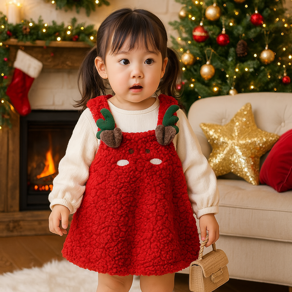 Robe noel bebe fille | Petite fille Renneâ„¢