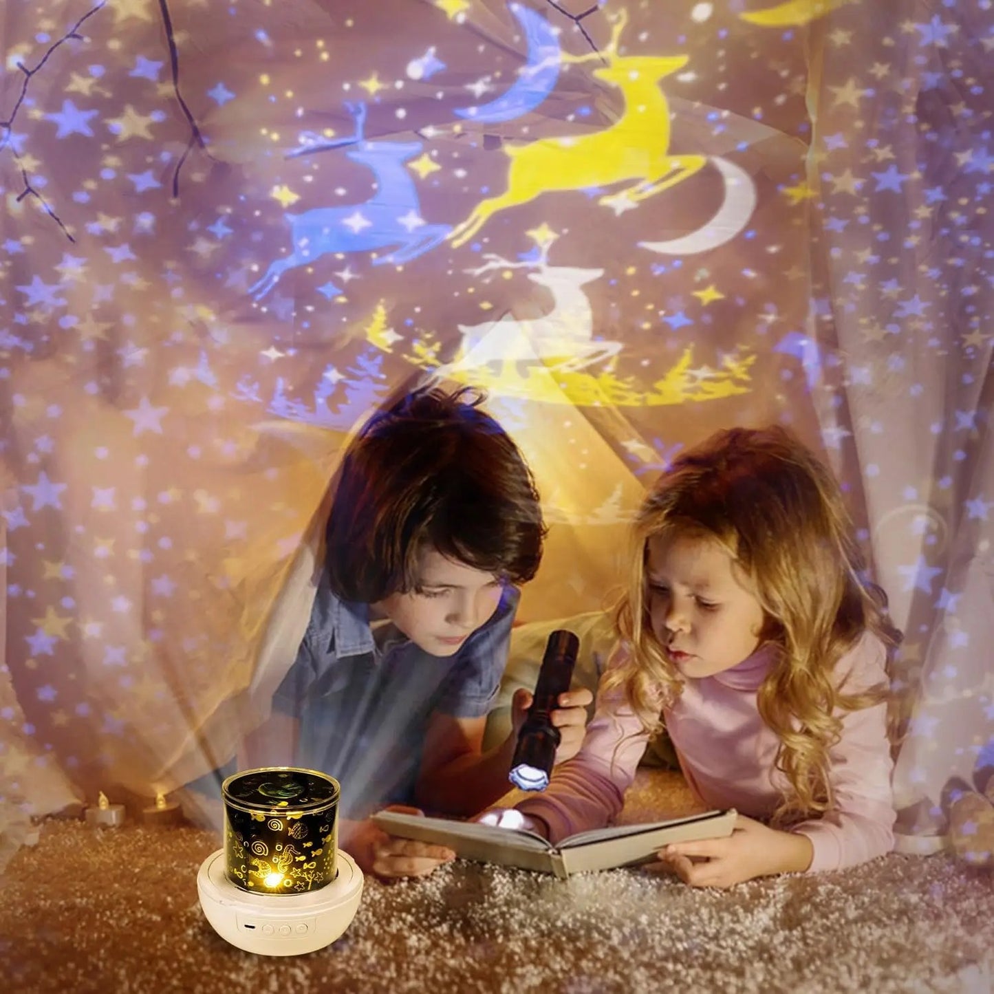 VEILLEUSE BÉBÉ | Projecteur couronnes d'étoiles™