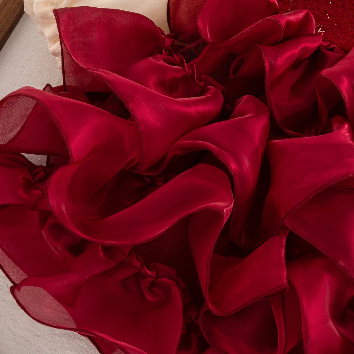 Robe de Noël Fille |Tulle et Manches Longues Princesse™