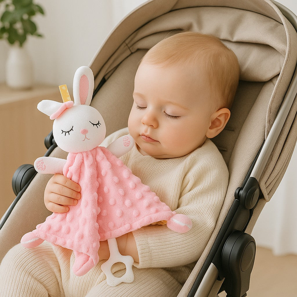 doudou lapin rose tendre