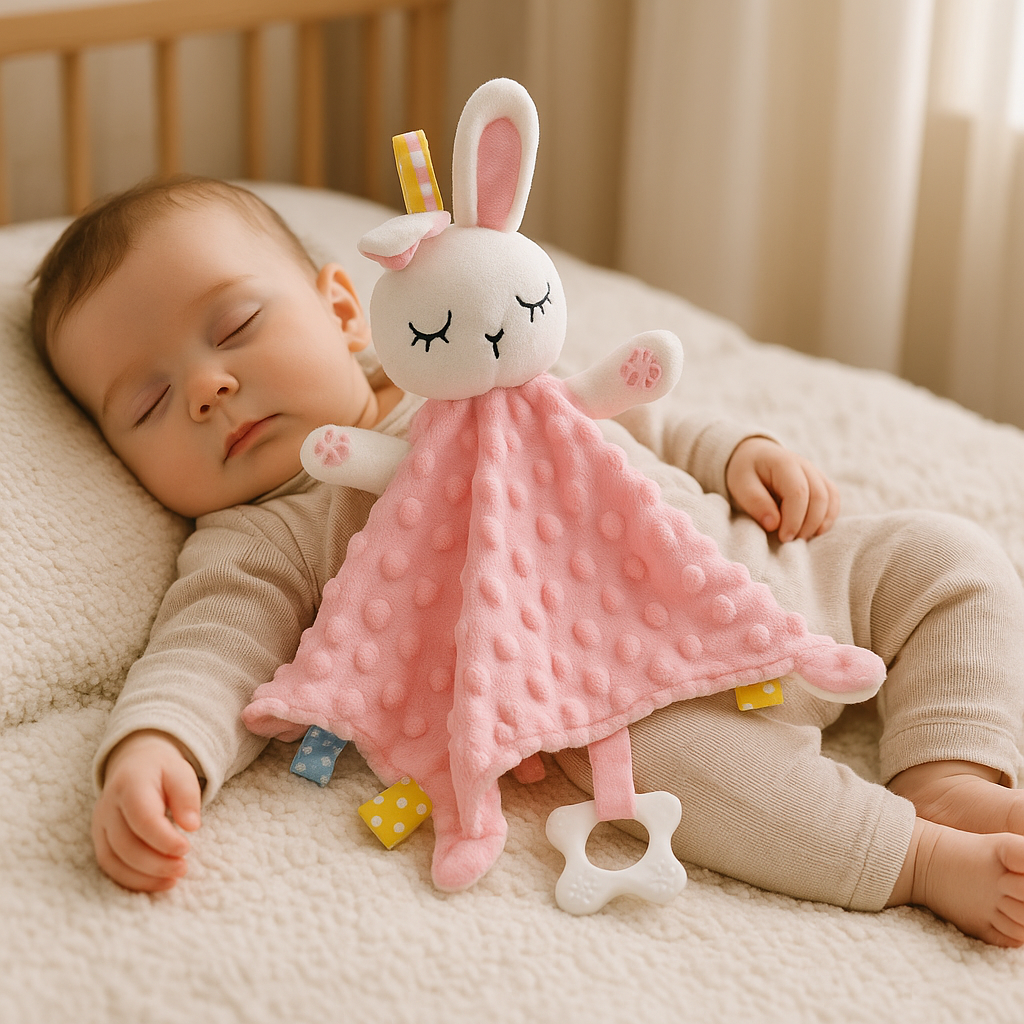 doudou lapin rose tendre