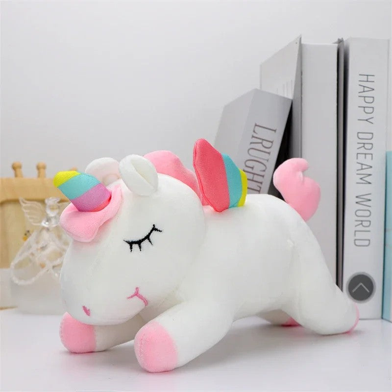licorne en peluche blanche coton