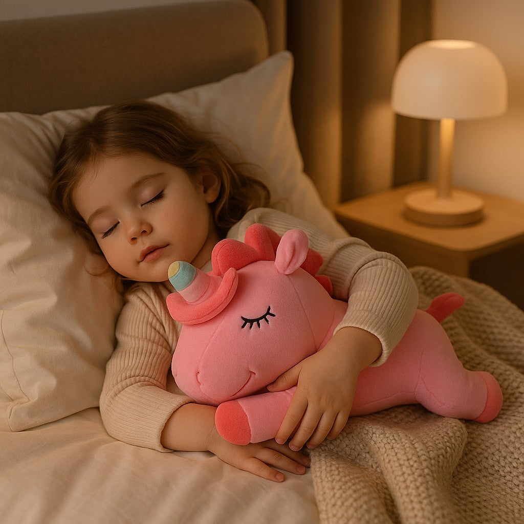 licorne peluche rose