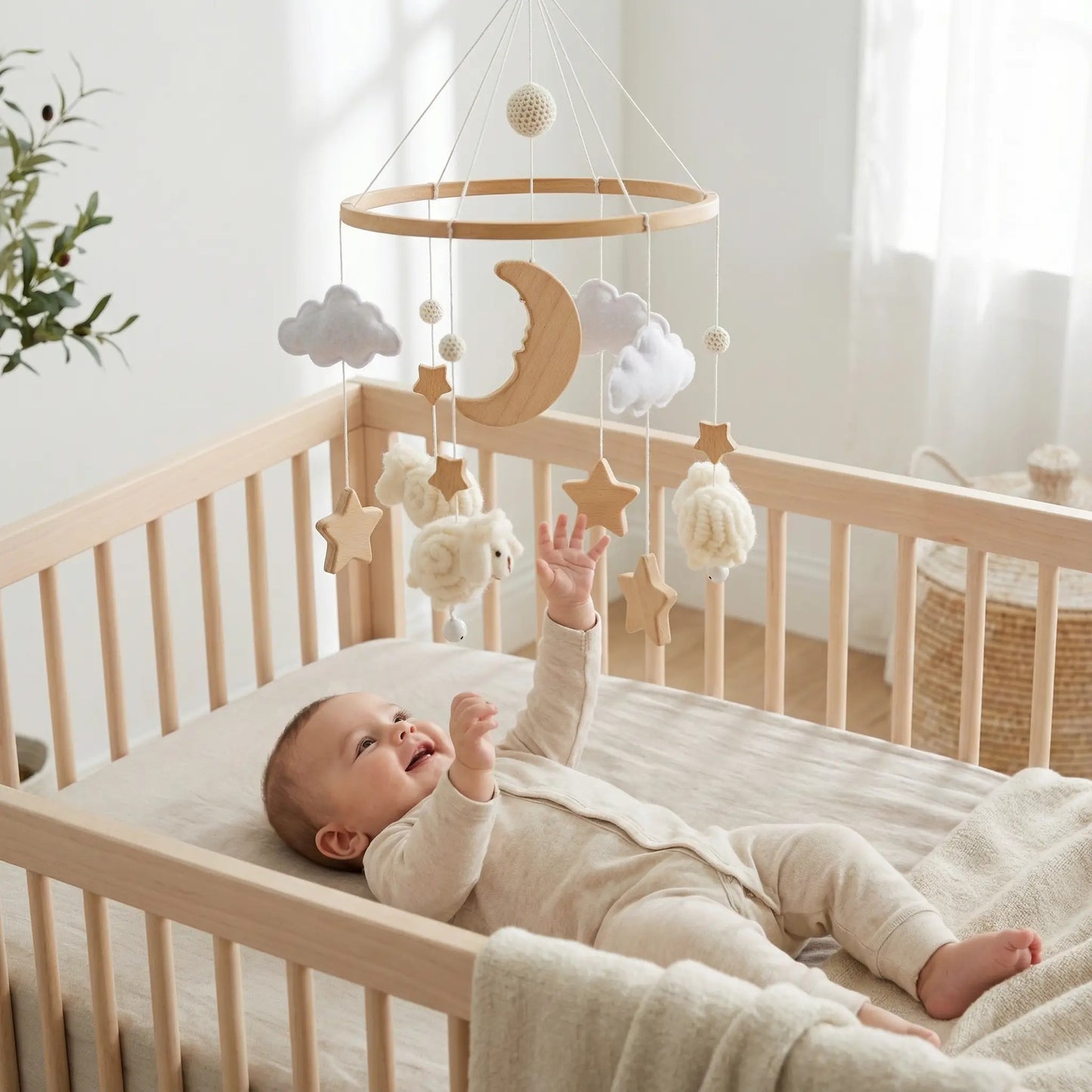 Mobile bébé fille | Petits moutons en promenade™