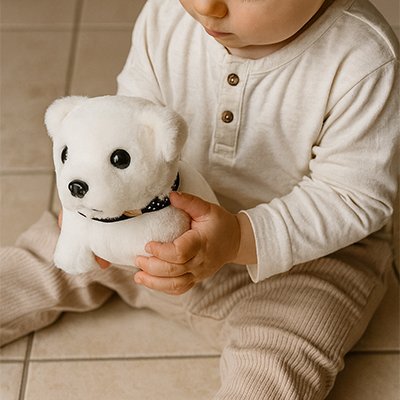 peluche interactive bichon frise