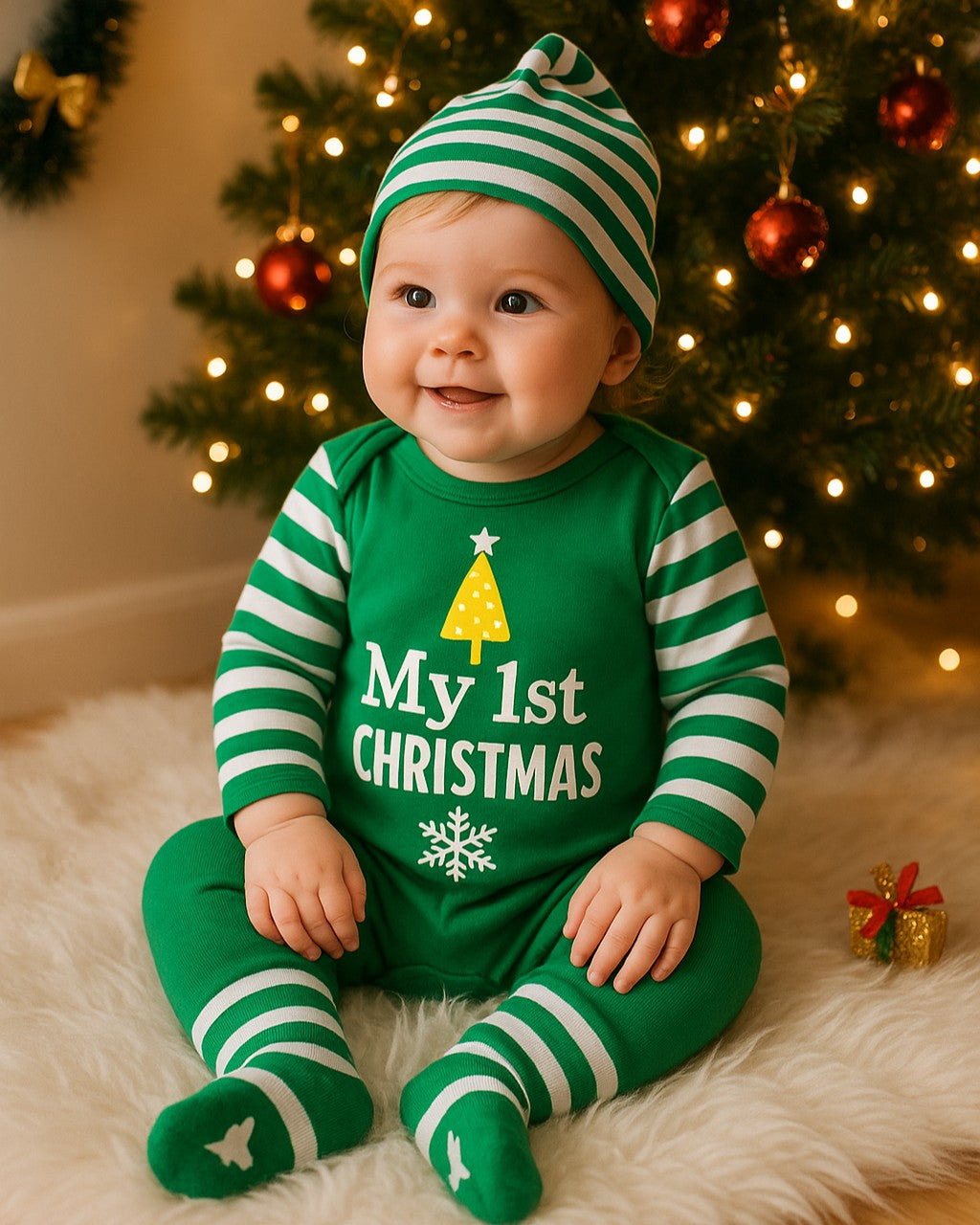 pyjama bebe noel vert