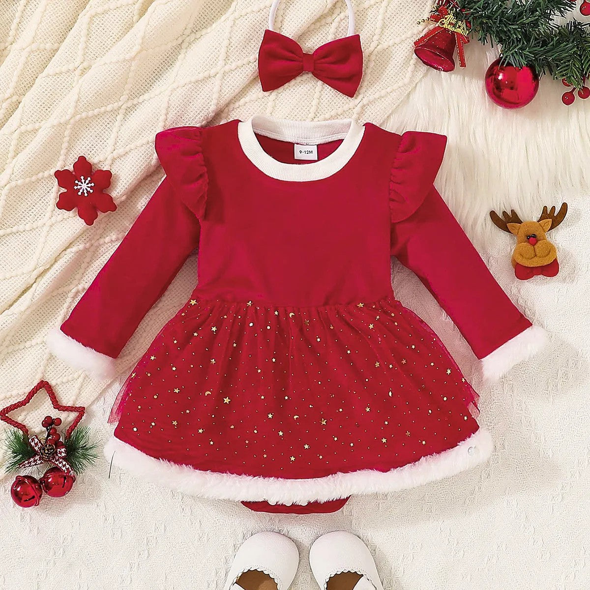 Robe noel bebe fille | Merveille en rougeâ„¢