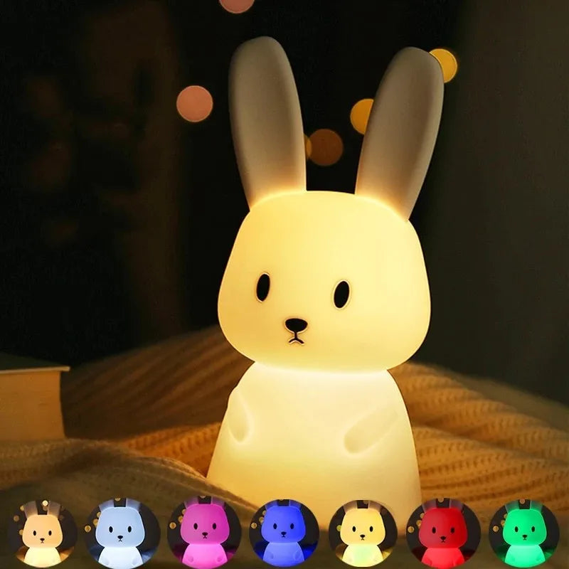 veilleuse bebe lapin 7 couleurs