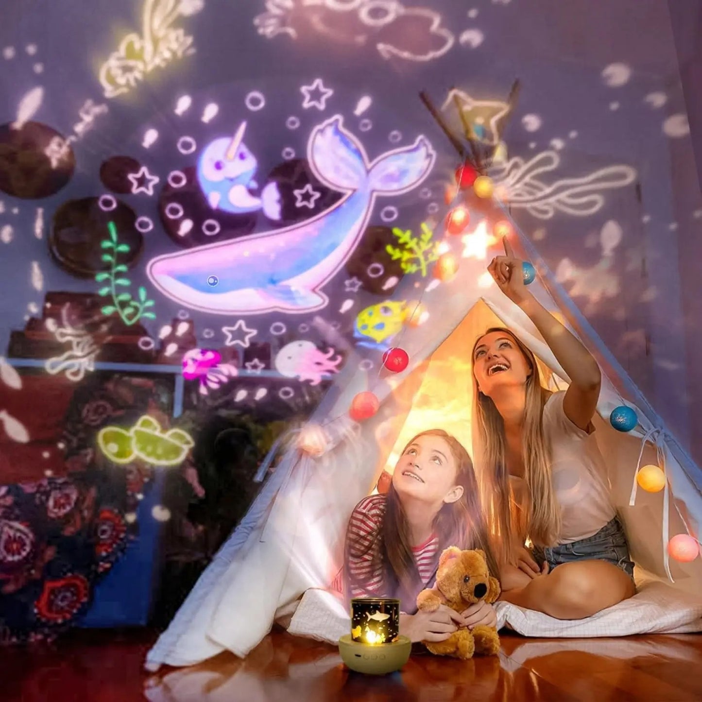 VEILLEUSE BÉBÉ | Projecteur couronnes d'étoiles™