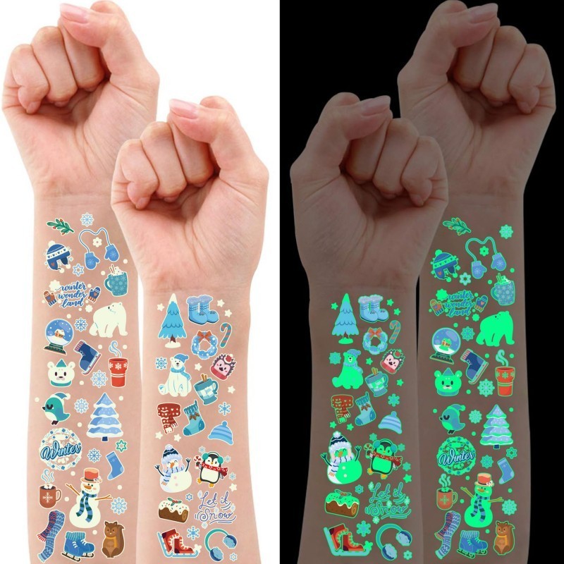 Lot de 10 planches de Tatouages Éphémères Halloween – Citrouilles Fluorescentes