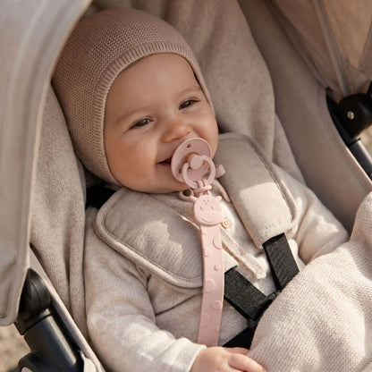 attache tétine girafe rose poudré perles silicone longue traîne pour cadeau de naissance