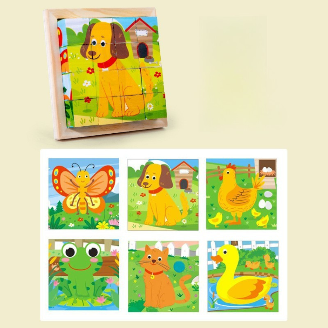 Puzzle bebe | Montessori 6 faces bois massif™