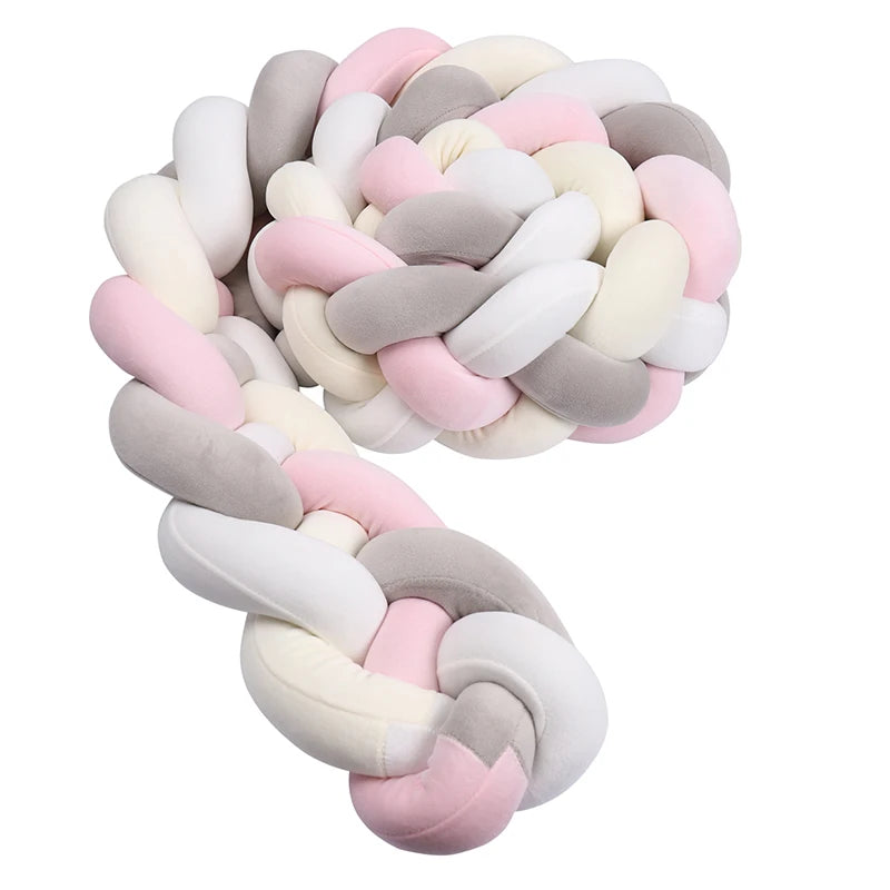 Tresse De Lit pour berceau, 1M/2M/3M/3.6M, tissu doux pour la peau, décor De chambre De bébé, coussin fait à la main, tresse nouée, coussin doux