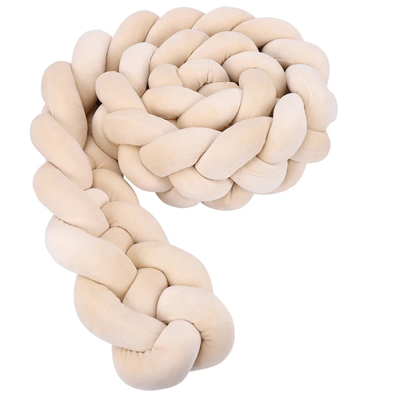 Tresse De Lit pour berceau, 1M/2M/3M/3.6M, tissu doux pour la peau, décor De chambre De bébé, coussin fait à la main, tresse nouée, coussin doux