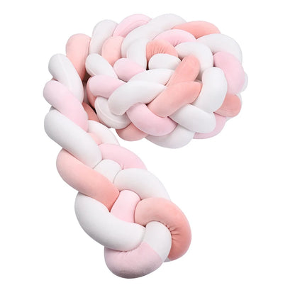 Tresse De Lit pour berceau, 1M/2M/3M/3.6M, tissu doux pour la peau, décor De chambre De bébé, coussin fait à la main, tresse nouée, coussin doux