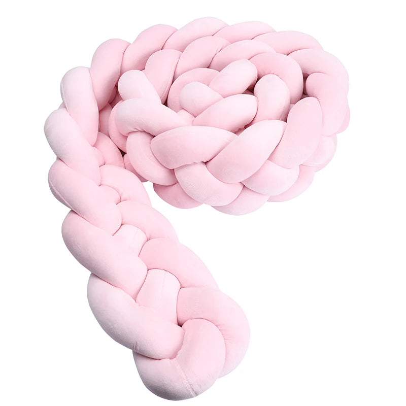 Tresse De Lit pour berceau, 1M/2M/3M/3.6M, tissu doux pour la peau, décor De chambre De bébé, coussin fait à la main, tresse nouée, coussin doux
