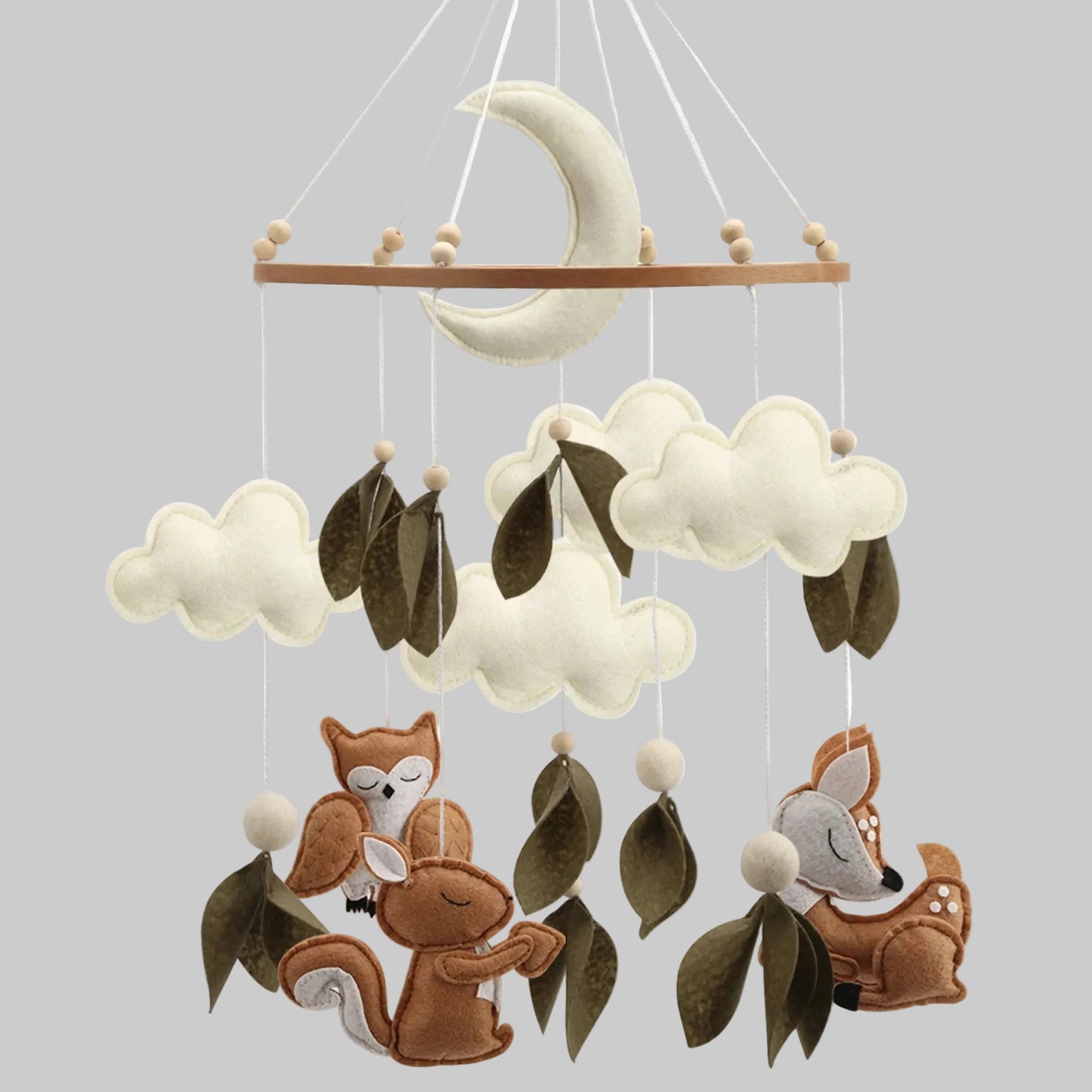 Mobile bébé Artisanal en bois | Les animaux de la forêt™
