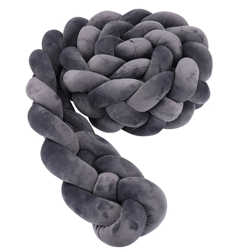 Tresse De Lit pour berceau, 1M/2M/3M/3.6M, tissu doux pour la peau, décor De chambre De bébé, coussin fait à la main, tresse nouée, coussin doux