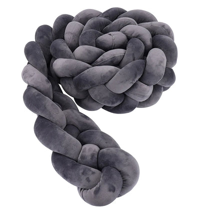 Tresse De Lit pour berceau, 1M/2M/3M/3.6M, tissu doux pour la peau, décor De chambre De bébé, coussin fait à la main, tresse nouée, coussin doux