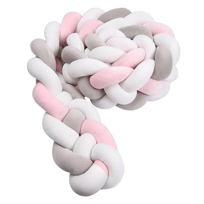 Tresse De Lit pour berceau, 1M/2M/3M/3.6M, tissu doux pour la peau, décor De chambre De bébé, coussin fait à la main, tresse nouée, coussin doux