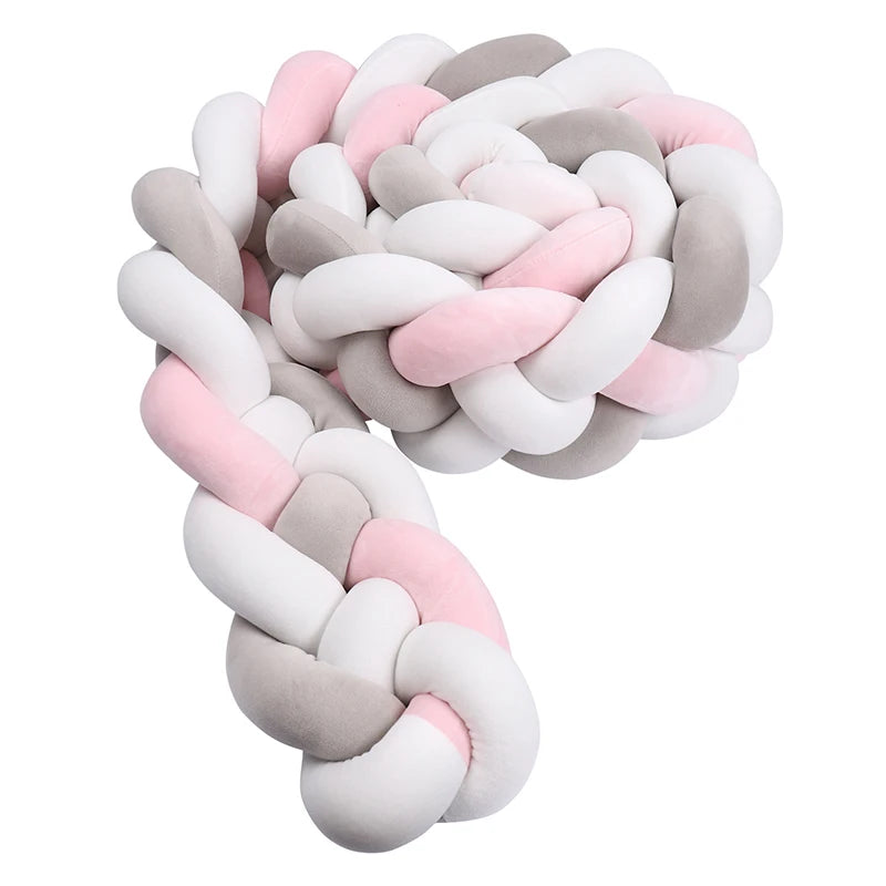 Tresse De Lit pour berceau, 1M/2M/3M/3.6M, tissu doux pour la peau, décor De chambre De bébé, coussin fait à la main, tresse nouée, coussin doux