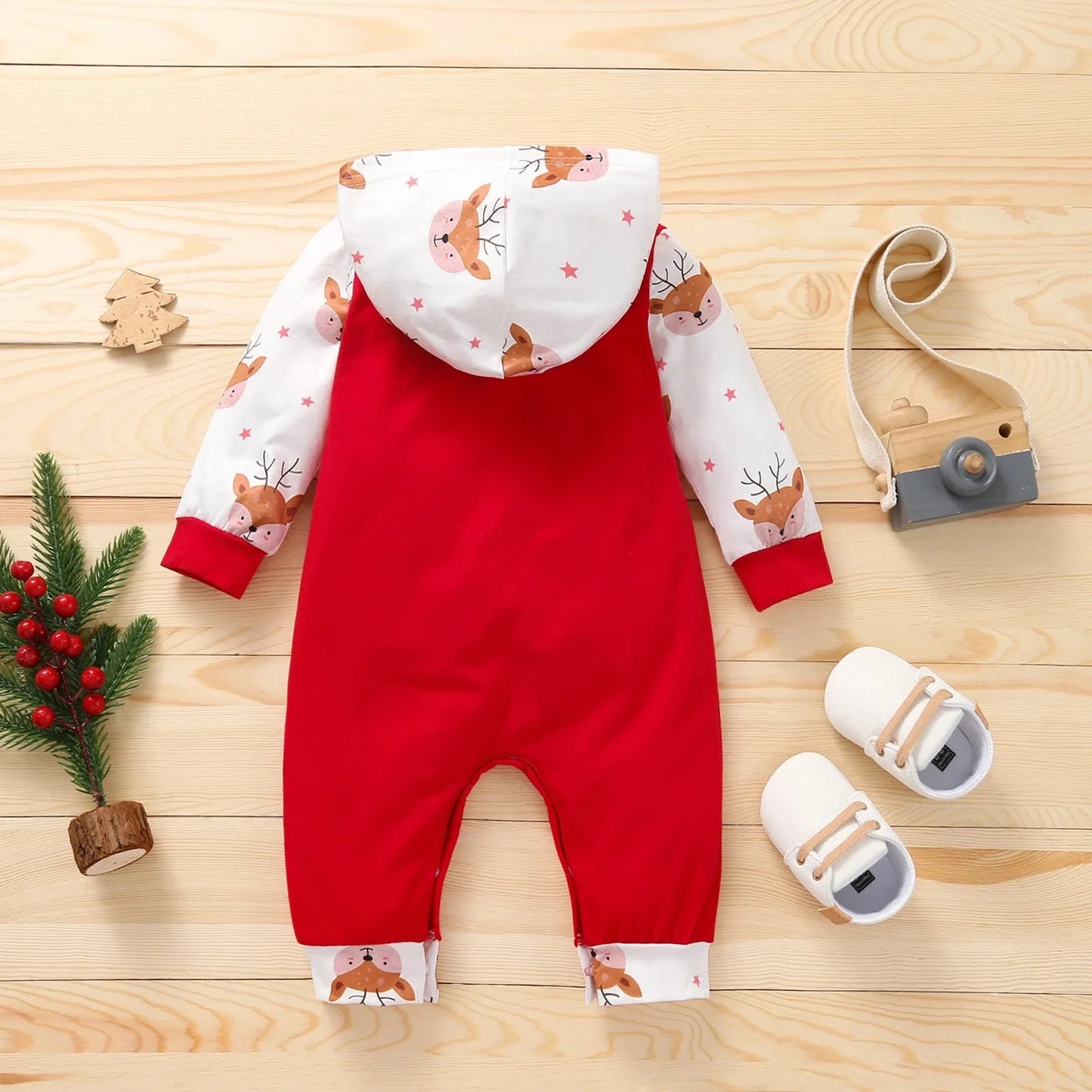Barboteuse Noël bébé | Motif Renne (0-12 mois)