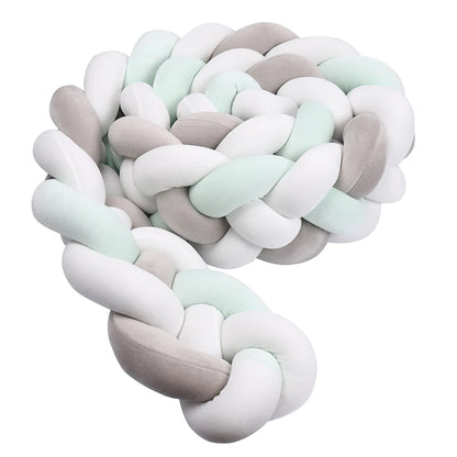 Tresse De Lit pour berceau, 1M/2M/3M/3.6M, tissu doux pour la peau, décor De chambre De bébé, coussin fait à la main, tresse nouée, coussin doux