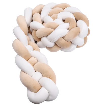 Tresse De Lit pour berceau, 1M/2M/3M/3.6M, tissu doux pour la peau, décor De chambre De bébé, coussin fait à la main, tresse nouée, coussin doux