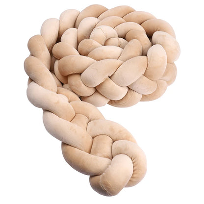 Tresse De Lit pour berceau, 1M/2M/3M/3.6M, tissu doux pour la peau, décor De chambre De bébé, coussin fait à la main, tresse nouée, coussin doux