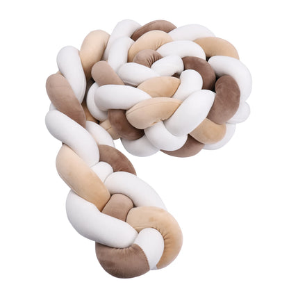 Tresse De Lit pour berceau, 1M/2M/3M/3.6M, tissu doux pour la peau, décor De chambre De bébé, coussin fait à la main, tresse nouée, coussin doux