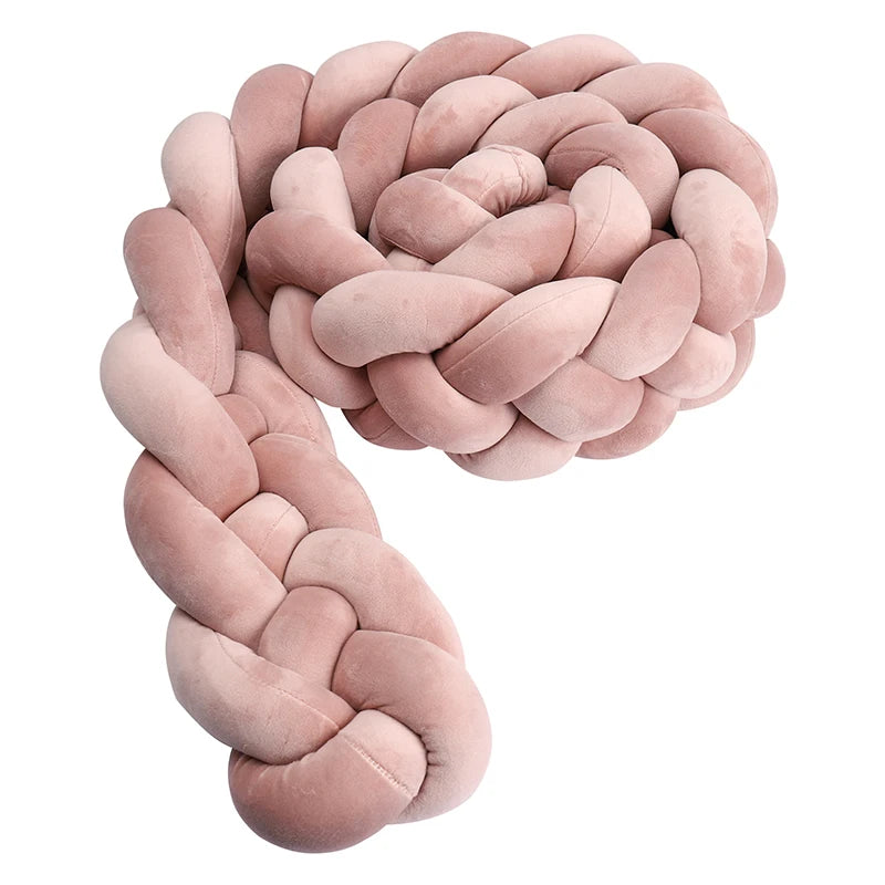 Tresse De Lit pour berceau, 1M/2M/3M/3.6M, tissu doux pour la peau, décor De chambre De bébé, coussin fait à la main, tresse nouée, coussin doux