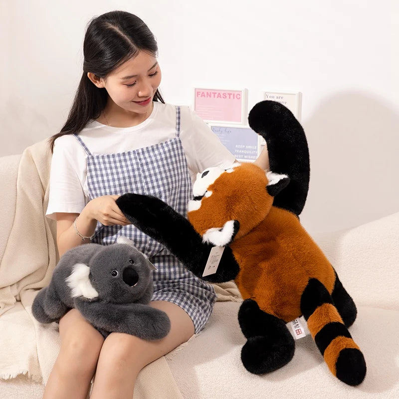 Peluche à bras longs toutes séries : Raton laveur, Koala, Ours, Paresseux, Chien, Girafe, Dinosaure, Tortue – Coussin en peluche doux, cadeau mignon pour bébé