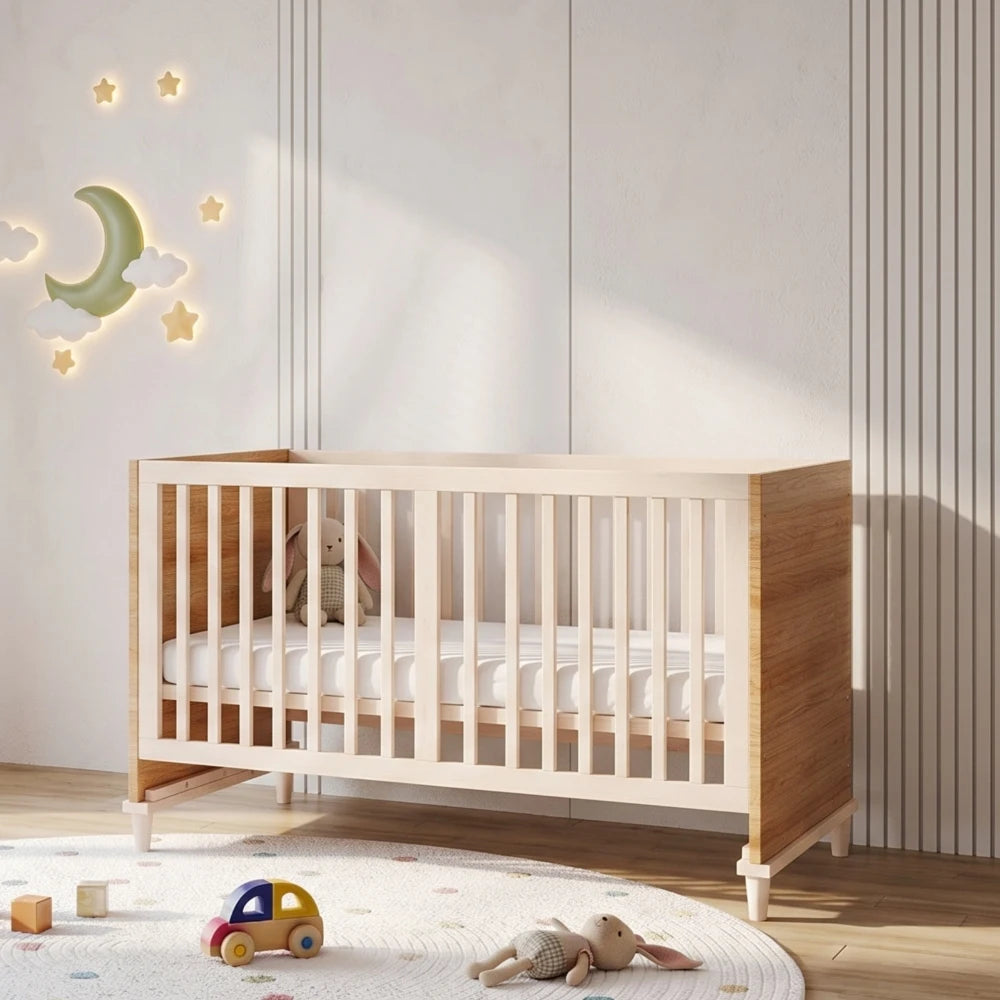Lit Bois Bébé Évolutif & Naturel | 140x70 cm - Sécurité Nature™