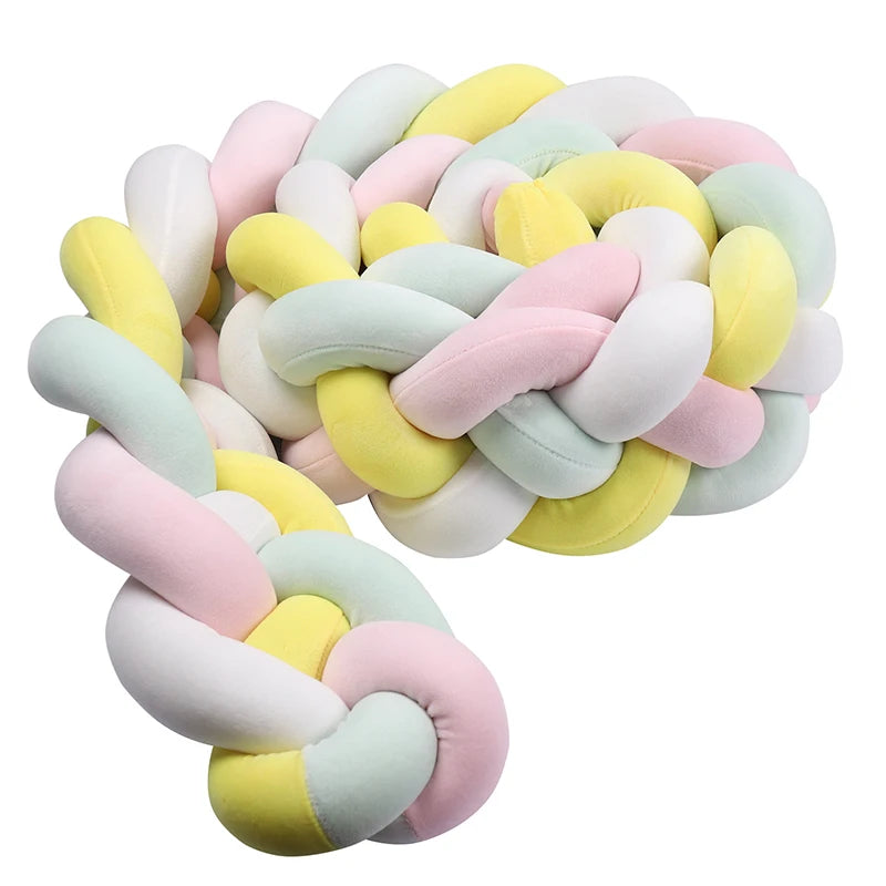 Tresse De Lit pour berceau, 1M/2M/3M/3.6M, tissu doux pour la peau, décor De chambre De bébé, coussin fait à la main, tresse nouée, coussin doux