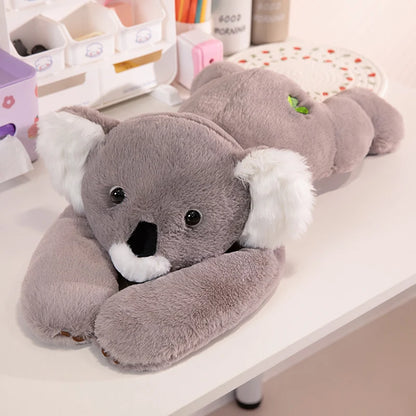 Peluche à bras longs toutes séries : Raton laveur, Koala, Ours, Paresseux, Chien, Girafe, Dinosaure, Tortue – Coussin en peluche doux, cadeau mignon pour bébé
