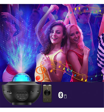 Projecteur de ciel étoilé LED, veilleuse Bluetooth, lecteur de musique, télécommande, vague d'océan, galaxie, lumière ambiante, décoration de chambre à coucher, cadeau