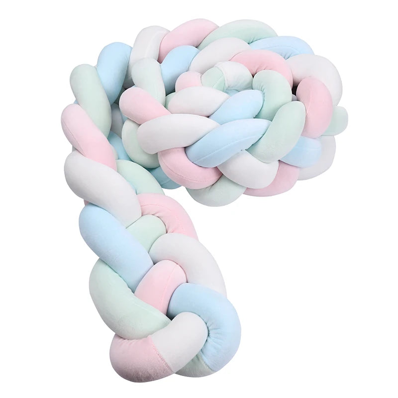 Tresse De Lit pour berceau, 1M/2M/3M/3.6M, tissu doux pour la peau, décor De chambre De bébé, coussin fait à la main, tresse nouée, coussin doux