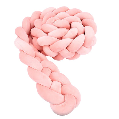 Tresse De Lit pour berceau, 1M/2M/3M/3.6M, tissu doux pour la peau, décor De chambre De bébé, coussin fait à la main, tresse nouée, coussin doux