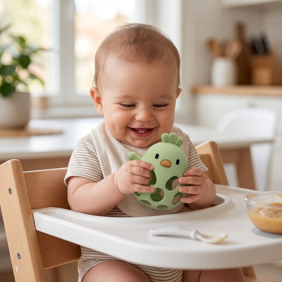 anneau de dentition bébé silicone vert