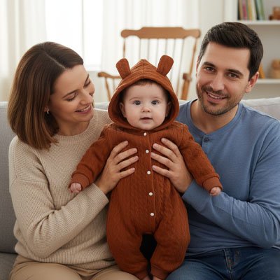 Barboteuse​ a capuche chaude