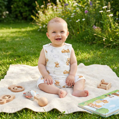 barboteuse bébé coton respirant oursons