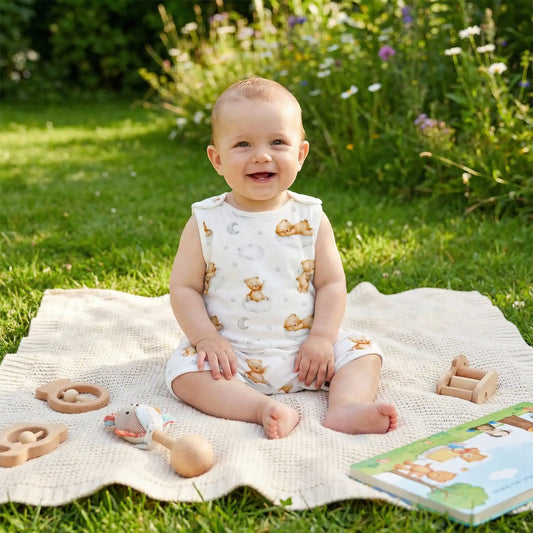 barboteuse bébé coton respirant oursons
