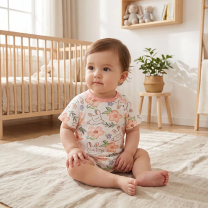barboteuse bébé fille douce et respirante pour saison chaude