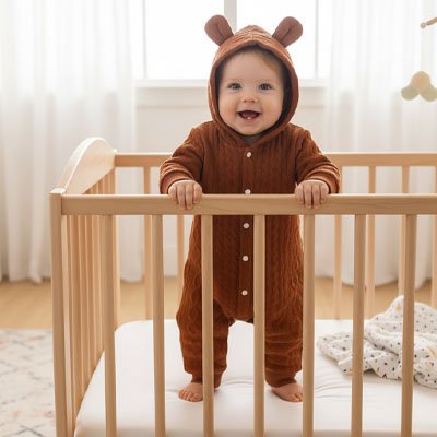 Barboteuse​ velours cotele marron chocolat