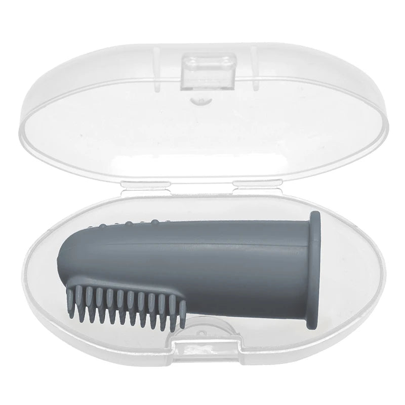 brosse a dent bebe silicone gris foncé