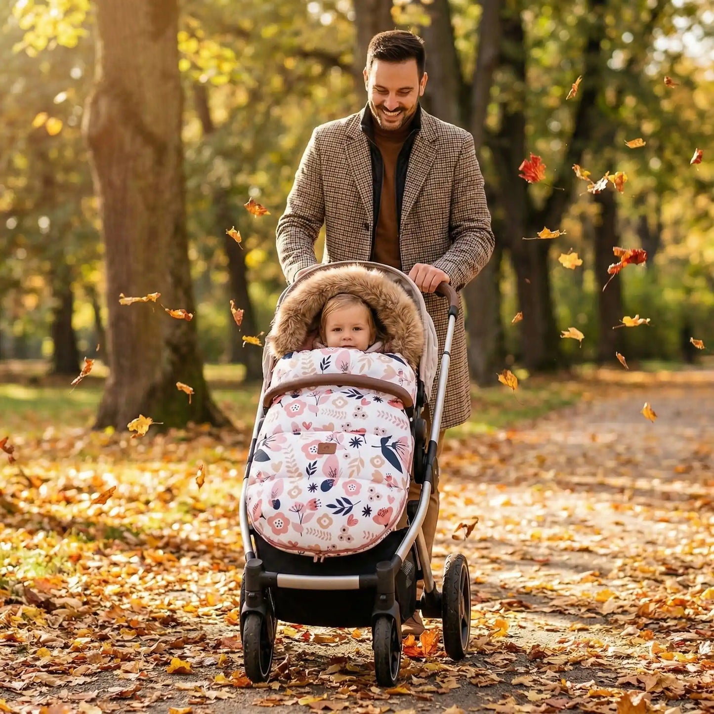 chanceliere poussette fleurs