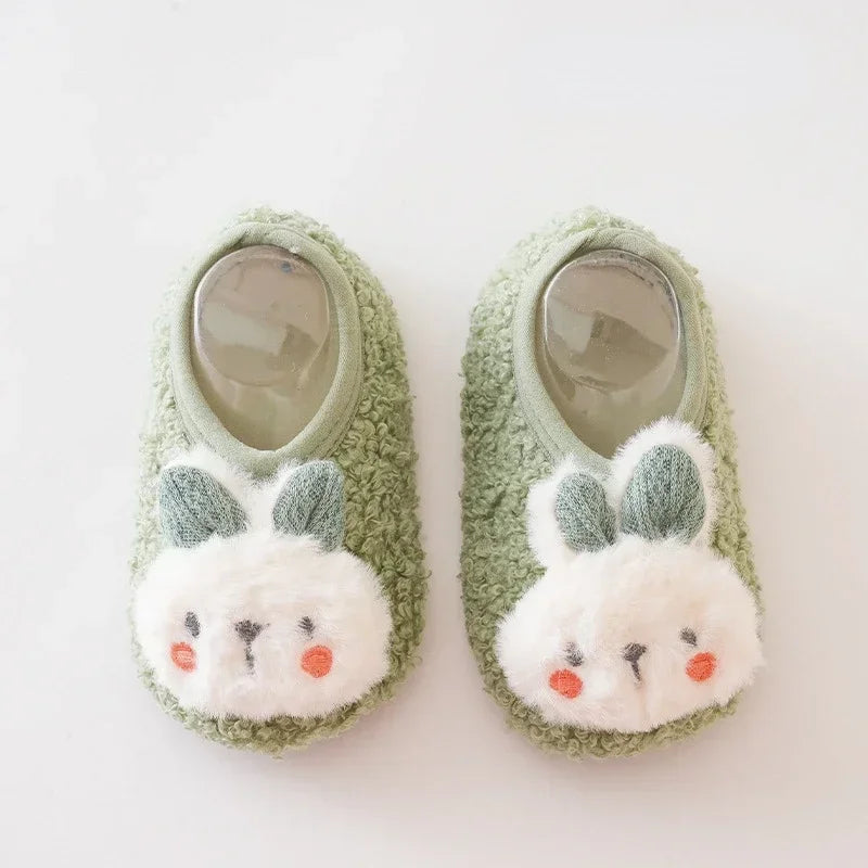 chausson bebe lapin vert