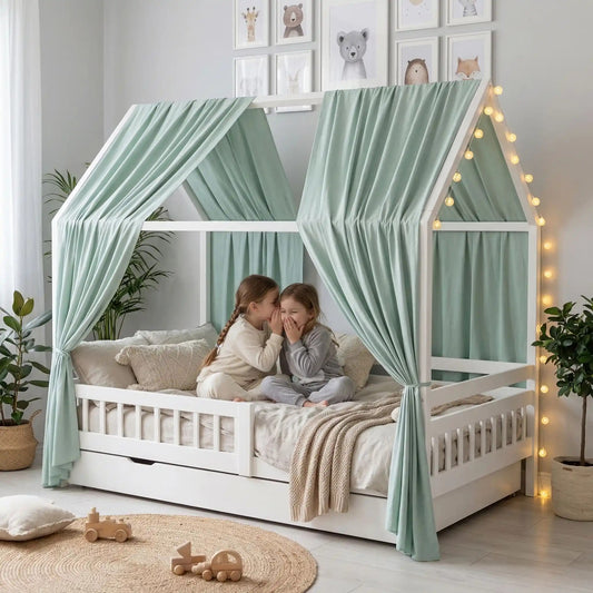 ciel de lit cabane vert installation facile