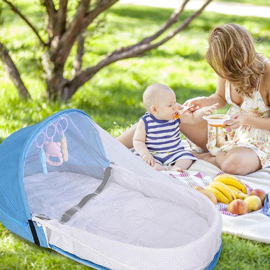 cocon-pour-bebe-pliable-bleu