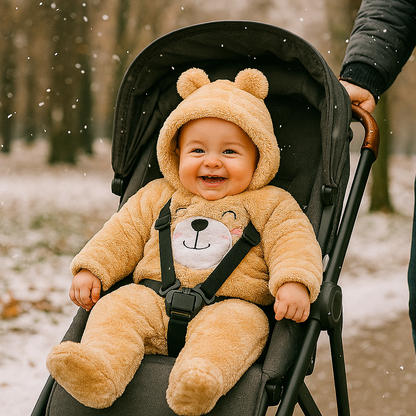 combinaison hiver bebe beige chien